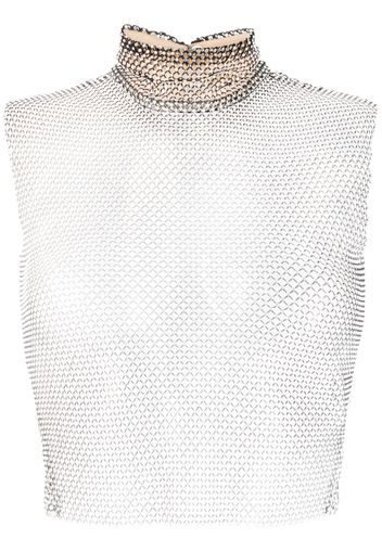 Genny crystal-embellished chainmail-effect tank top - Nero