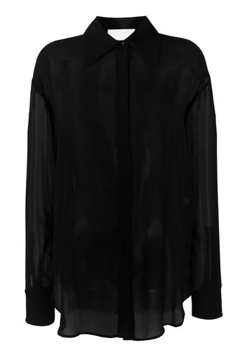 Genny semi-sheer silk shirt - Nero