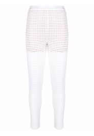 Genny open-knit sheer trousers - Bianco