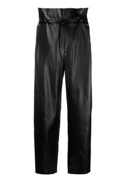 Genny Pantaloni con vita raccolta crop - Nero