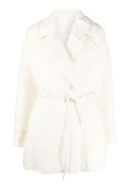 Genny Mohair belted jacket - Bianco