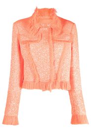 Genny fringed-edge single-breasted jacket - Arancione