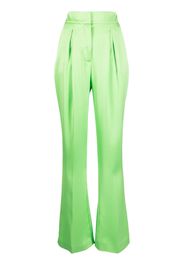 Genny pleat-detail flared trousers - Verde