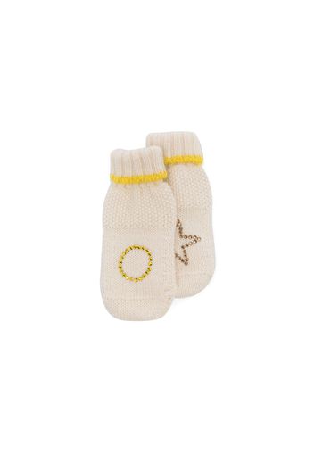 Gensami kids crystal-embellished knitted slippers - Toni neutri
