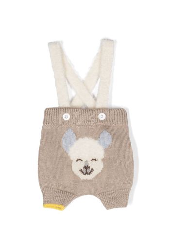 Gensami kids Alpachino intarsia-knit shorts - Marrone