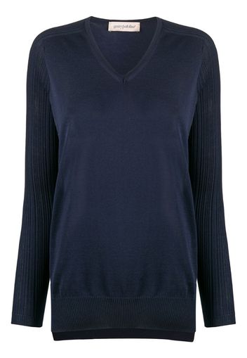 ribbed v-neck jumper