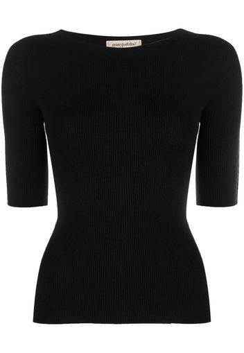 Gentry Portofino short-sleeve knitted top - Nero