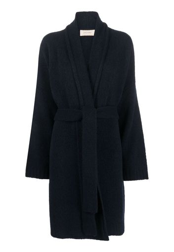 Gentry Portofino tied-waist knitted coat - Blu