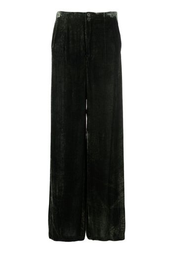 Gentry Portofino velvet-effect wide-leg trousers - Verde