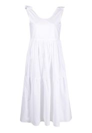 Gentry Portofino Abito midi con ruches - Bianco