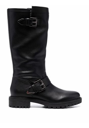 Geox buckle-detail knee-length boots - Nero