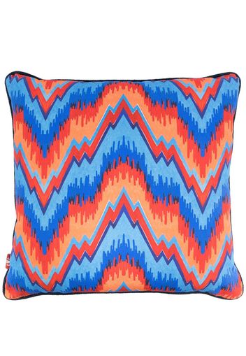 GERGEI ERDEI zig-zag print square cushion - Blu