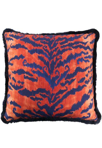 GERGEI ERDEI tiger-print square cushion - Rosso