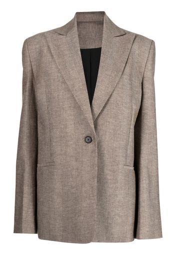 GIA STUDIOS single-breasted linen-cotton blazer - Marrone