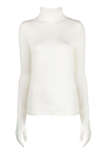 GIA STUDIOS glove-sleeved tencel-blend blouse - Bianco