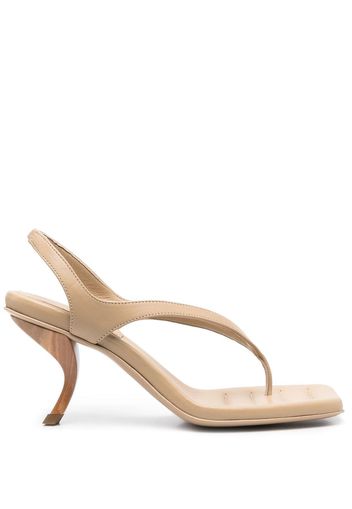 GIABORGHINI square toe 85mm heeled sandals - Toni neutri