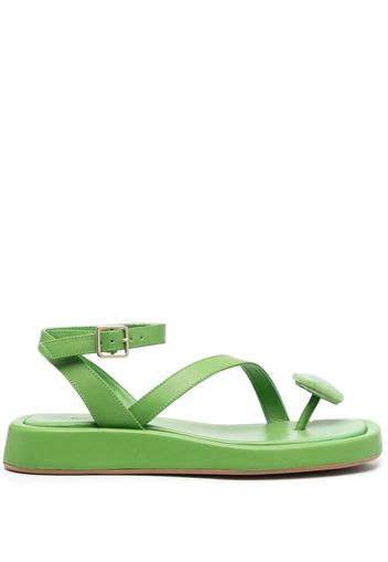 GIABORGHINI buckle-fastening open-toe sandals - Verde