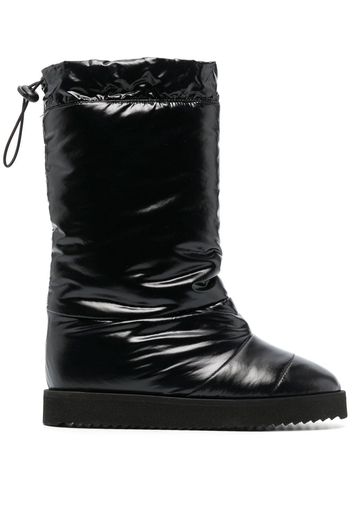 GIABORGHINI patent padded knee-high boots - Nero