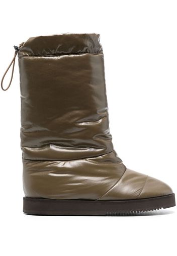 GIABORGHINI patent padded knee-high boots - Marrone