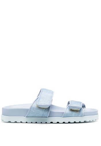 GIABORGHINI touch-strap denim slides - Blu