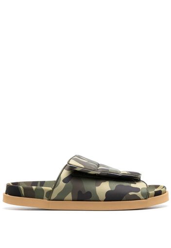 GIABORGHINI camouflage-print padded slides - Verde