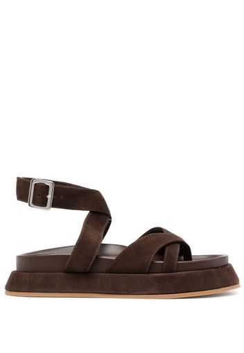 GIABORGHINI GIA/RHW Rosie 41 flat sandals - Marrone