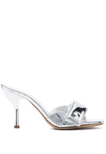 GIABORGHINI Alodie 100mm leather mules - Grigio