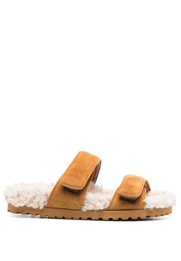 GIABORGHINI Alvine Ugh faux-shearling slides - Marrone