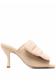 GIABORGHINI padded touch-strap high-heel mules - Toni neutri