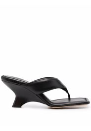 GIABORGHINI padded leather heeled sandals - Nero