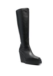 GIABORGHINI 120mm knee-high leather boots - Nero