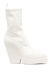 GIABORGHINI 120mm tapered-heel leather boots - Bianco