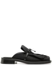 GIABORGHINI GIA/RHW Rosie 40 linen mules - Nero