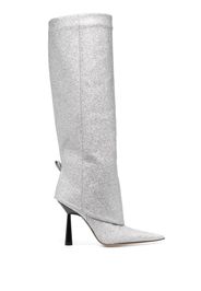 GIABORGHINI Rosie 110mm glitter-detail boots - Argento