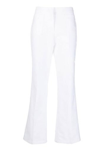 Giambattista Valli Pantaloni a gamba ampia con ricamo - Bianco