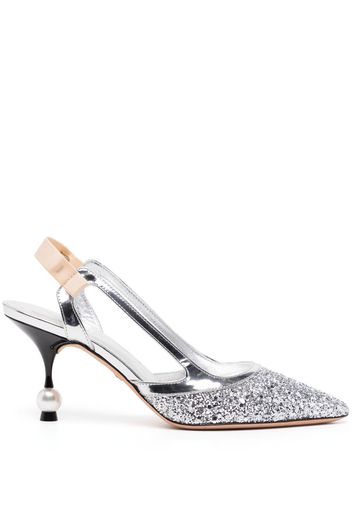 Giambattista Valli 75mm rhinestone-embellished pumps - Argento