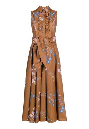 Giambattista Valli floral-print midi dress - Marrone