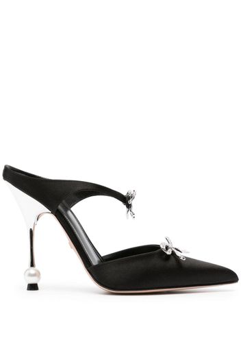 Giambattista Valli Diamond Ribbons 105 mm satin pumps. - NOIR