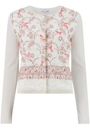 Giambattista Valli Cardigan Popping Paisley con paillettes - Bianco