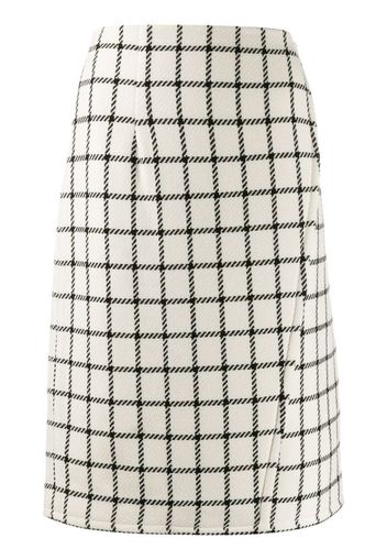 high waist check skirt