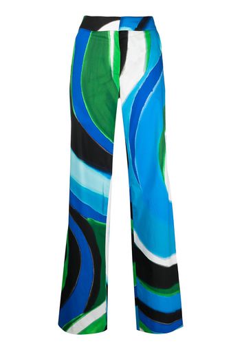 Gianluca Capannolo painterly-print flared trousers - Blu