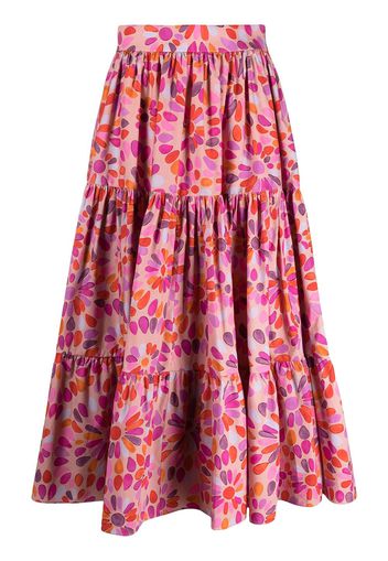 Gianluca Capannolo floral-print tiered midi dress - Rosa