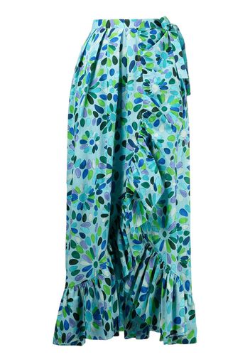 Gianluca Capannolo wrapped ruffle skirt - Blu