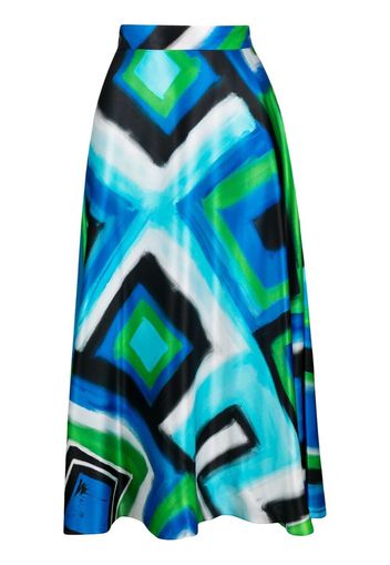 Gianluca Capannolo abstract-print midi skirt - Blu