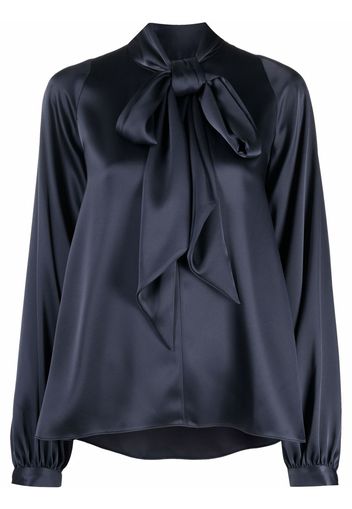 Gianluca Capannolo draped pussybow blouse - Blu
