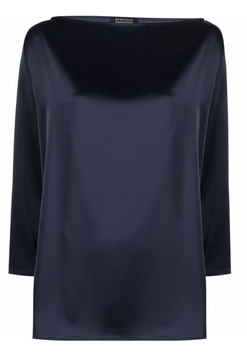 Gianluca Capannolo boat-neck satin blouse - Blu