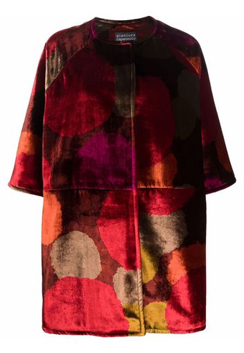 Gianluca Capannolo collarless velvet coat - Rosso