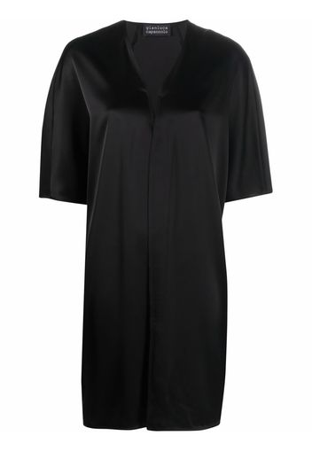 Gianluca Capannolo half-sleeve satin coat - Nero