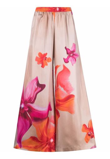 Gianluca Capannolo floral-print silk palazzo pants - Toni neutri