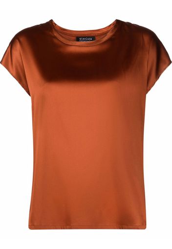 Gianluca Capannolo satin-finish short-sleeve T-shirt - Arancione